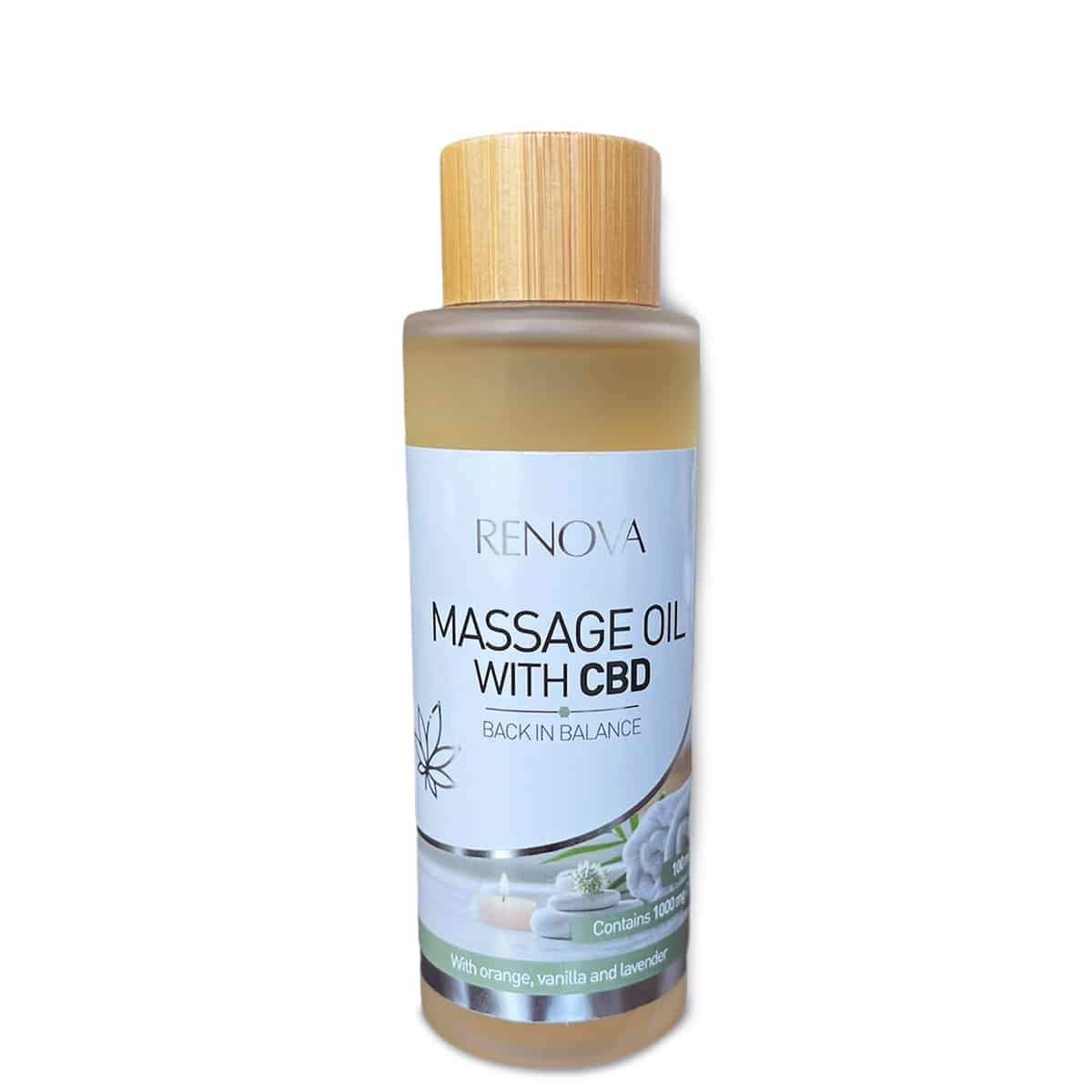 Renova - Aceite de masaje de CBD (100ml) - Lavanda, vainilla y naranja